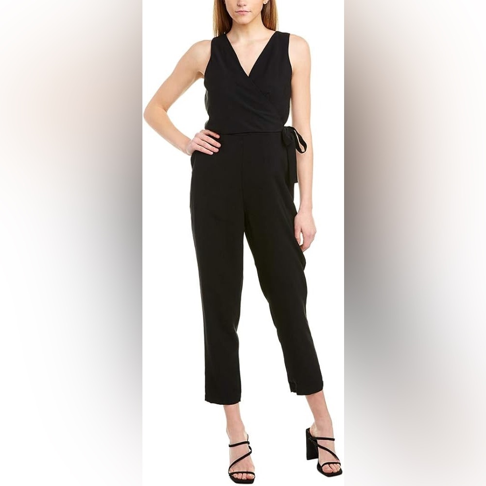 1. State Black Sleeveless Wrap Jumpsuit
